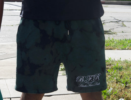 Tie dye green shorts